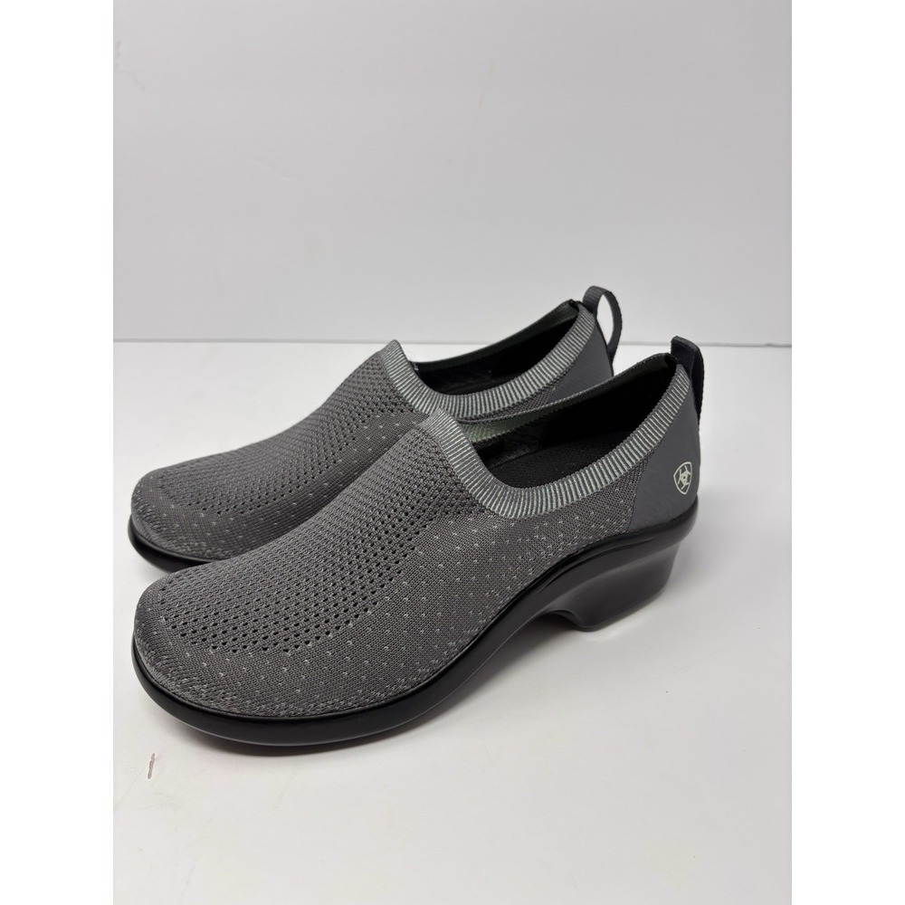 Ariat Women VentKnit Expert Slip-Resistant Shoes 8.5 Gray Stretch Wedge Comfort